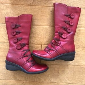 Miz Mooz Mod Mid Calf Olsen Fall Red Zip Boots size 37-New